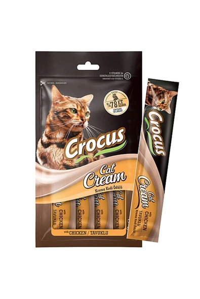 Crocus Kedi Ödül Maması Krema Tavuklu 4*15 G ürün görseli 1