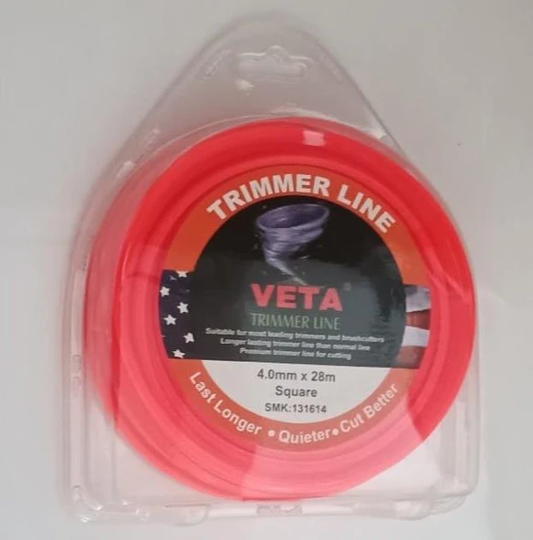 Veta 4mm 28m 4 Kenarlı Turuncu Misina ürün görseli 1