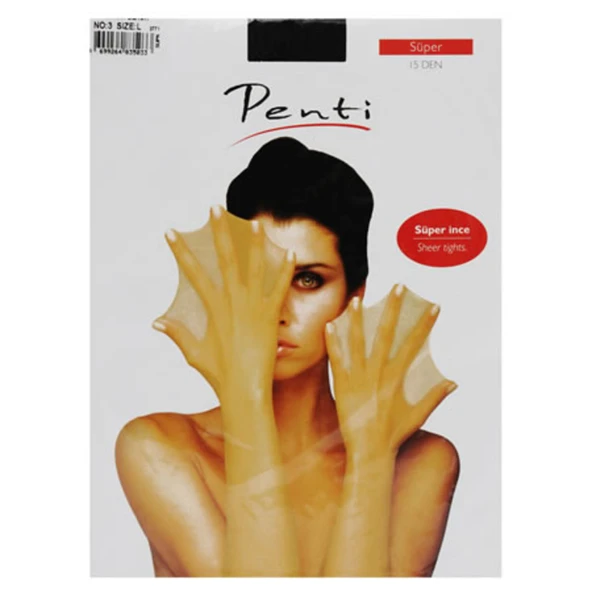 Penti Süper 15 Den Külotlu Çorap Siyah No:3 Size:L (6'li Paket) ürün görseli 1