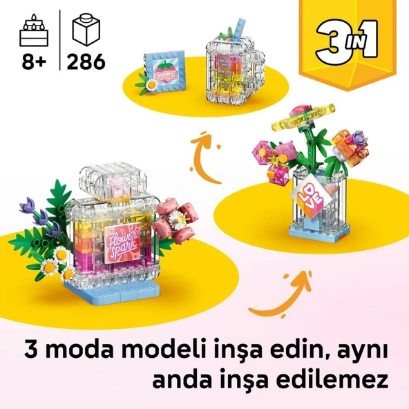 ® Creator 3’ü 1 Arada Çiçekli Dekoratif Parfüm Şişesi - Resim 6