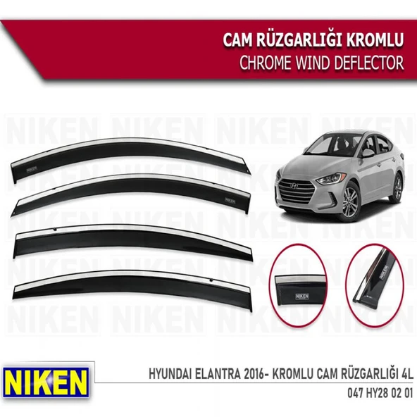 CAM RÜZGARLIĞI NİKEN KROMLU HYUNDAİ ELANTRA 2016 SONRASI  4LÜ ürün görseli 1