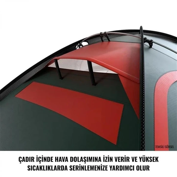 HUSKY Flame 2 Kişilik Çadır (Kırmızı) - Resim 9
