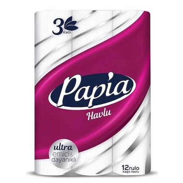 Papia Havlu 12 rulo 3 Katlı ürün görseli 1