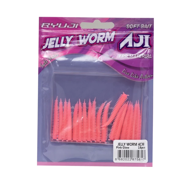 RYUJI JELLY WORM 4CM, 18AD. White Glow - Resim 2