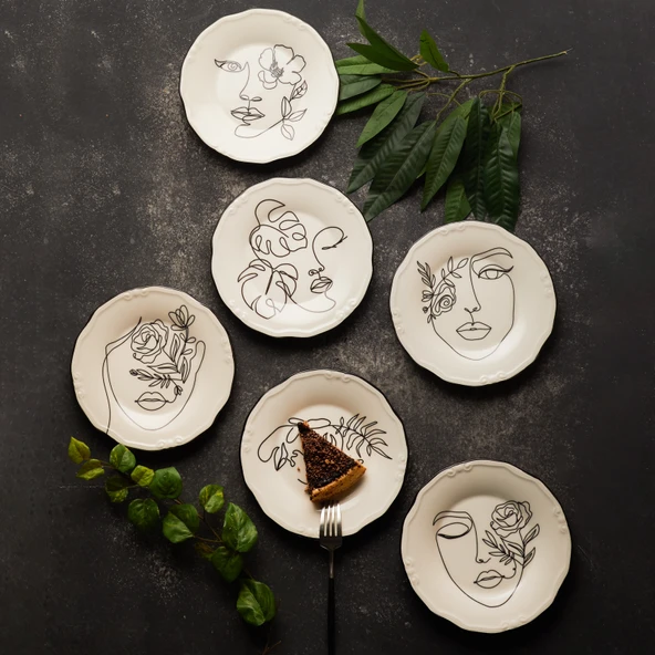 Karaca Face 6 Kişilik Pasta Takımı 21 cm - Resim 2