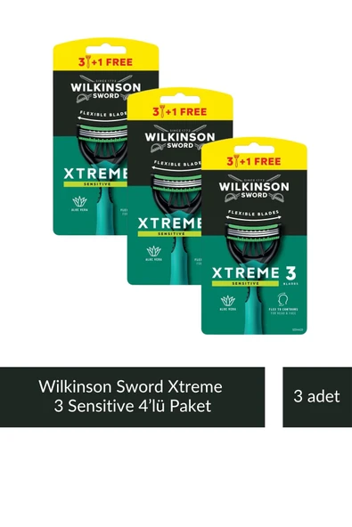 Wilkinson Xtreme3 3 1 Sensitive Esnek Bıçaklı Erkek Kullan At Tıraş Bıçağı x 3 Adet ürün görseli 1