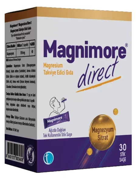 Magnimore Magnezyum Direct 30 Stick Saşe ürün görseli 1