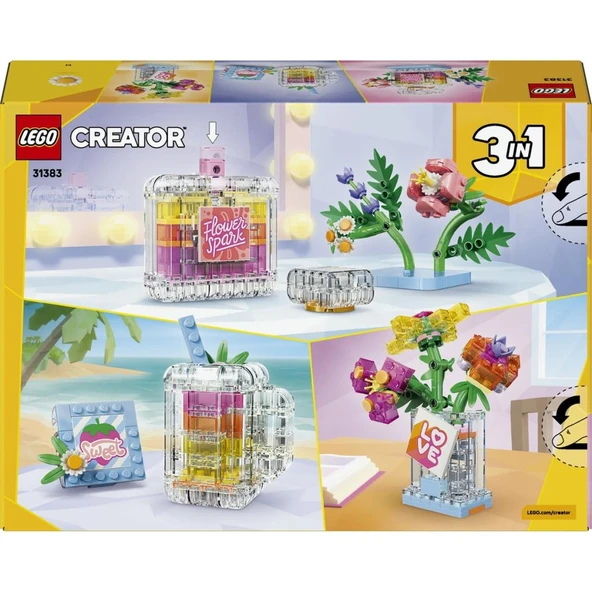 ® Creator 3’ü 1 Arada Çiçekli Dekoratif Parfüm Şişesi - Resim 5