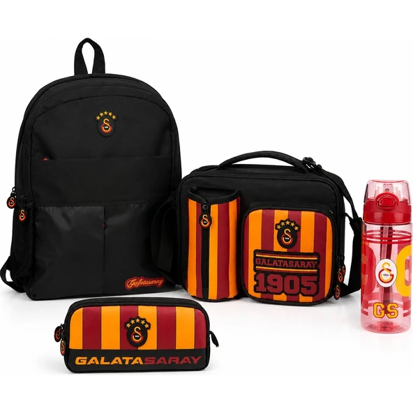 Galatasaray Lisanslı Su Geçirmez Siyah Sırt Çantası 26514+ Beslenme Çantası 26927+ Kalemlik 26578+ Matara 26567 ürün görseli 1