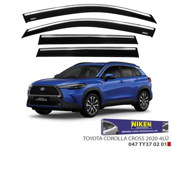 CAM RÜZGARLIĞI NİKEN KROMLU TOYOTA COROLLA CROSS 2020 SONRASI  4LÜ ürün görseli 1