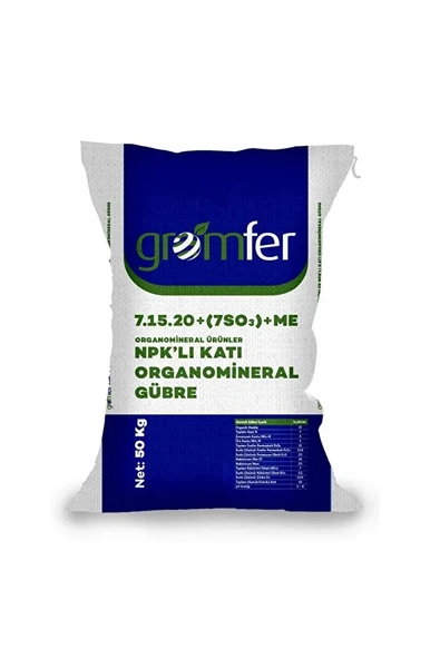 7.15.20+7 SO3 ORGANOMİNERAL GÜBRE 50KG ürün görseli 1