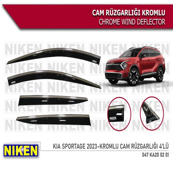 CAM RÜZGARLIĞI NİKEN KROMLU KİA SPORTAGE 2023 SONRASI  4LÜ ürün görseli 1