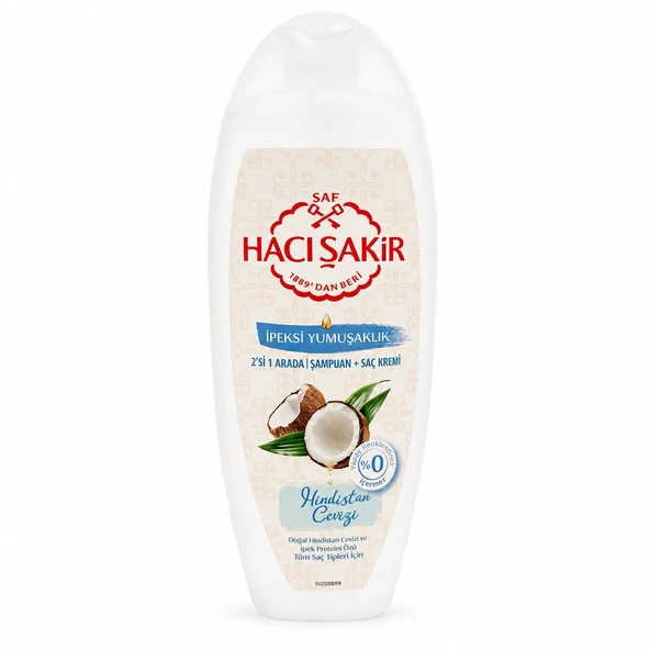 Hacı Şakir Şampuan 2in1 Hindistan Cevizi Tüm Saç Tipleri 500 ml ürün görseli 1