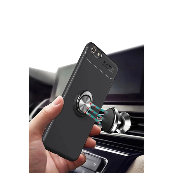 Apple İphone 6 Kılıf Range Yüzüklü Silikon - Kırmızı - Resim 6