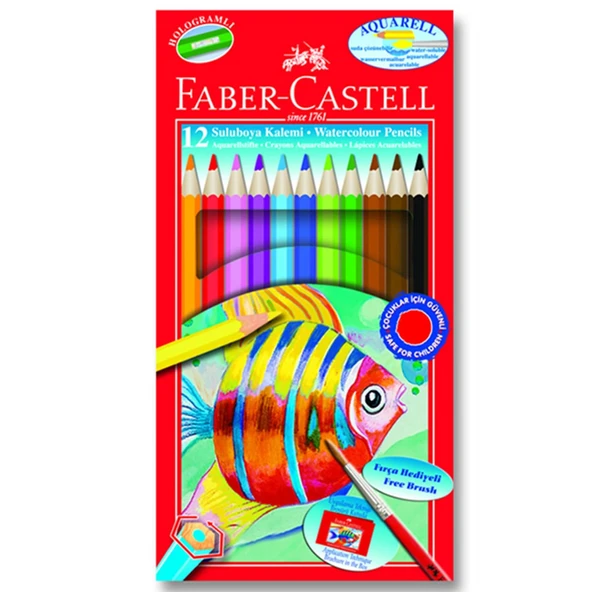 Faber-Castell Kuru Boya Aqr. 12 Renk Karton Kutu ürün görseli 1