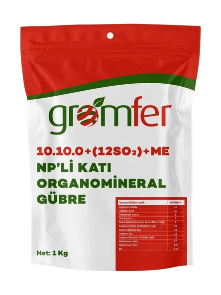10.10.0+12SO3 ORGANOMİNERAL GÜBRE 1KG ürün görseli 1