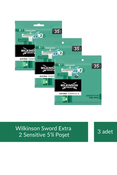 Wilkinson Extra Essential 2 Bıçaklı Erkek Kullan At Tıraş Bıçağı 5 Adet x 3 Paket ürün görseli 1