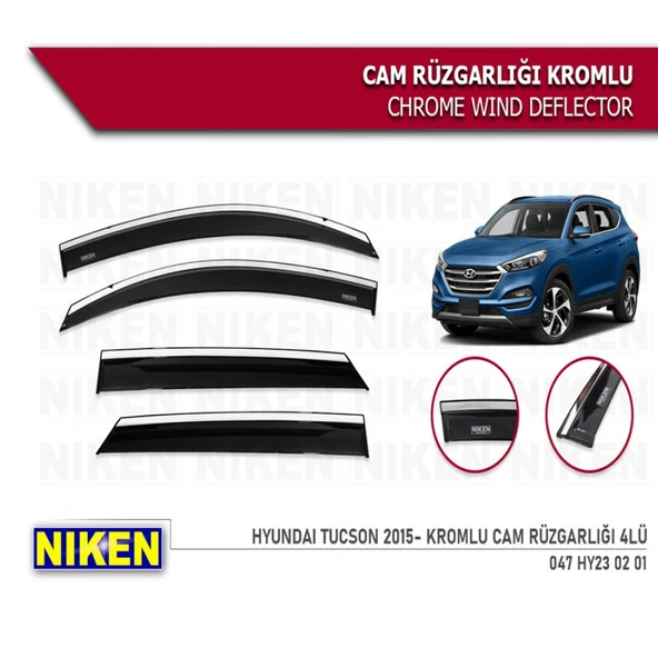 CAM RÜZGARLIĞI NİKEN KROMLU HYUNDAİ TUCSON 2015 SONRASI  4LÜ ürün görseli 1