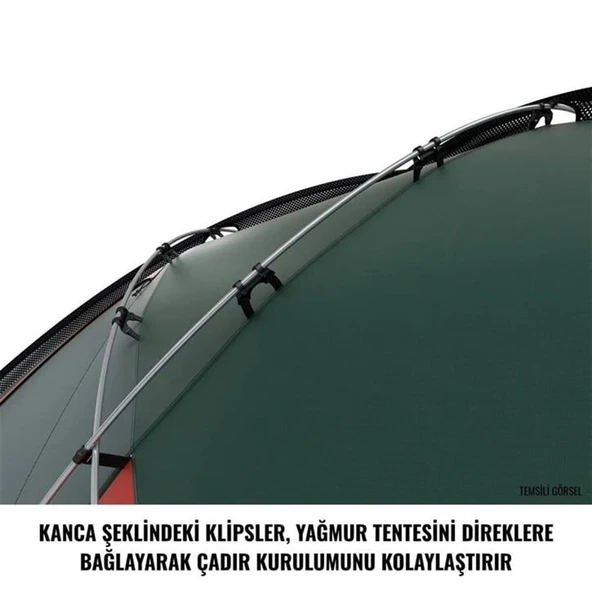 HUSKY Flame 2 Kişilik Çadır (Kırmızı) - Resim 8