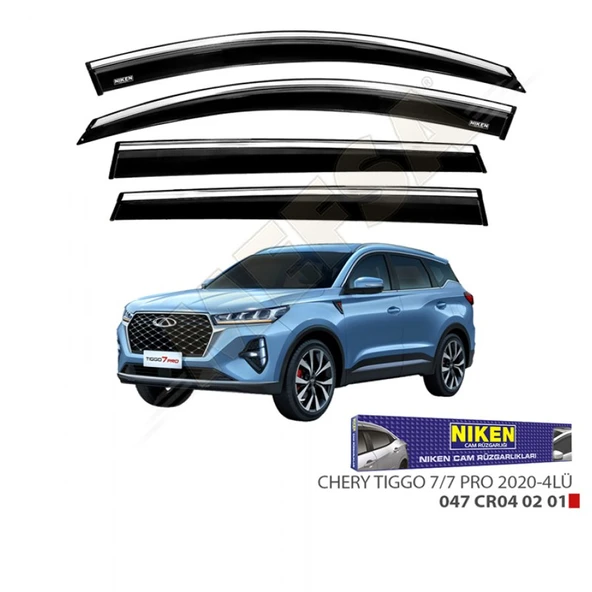 CAM RÜZGARLIĞI NİKEN KROMLU CHERY TİGGO 7/7 PRO 2020 SONRASI  4LÜ ürün görseli 1
