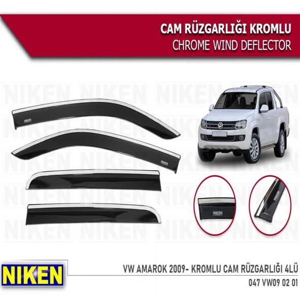 CAM RÜZGARLIĞI NİKEN KROMLU VOLKSWAGEN AMAROK 2009 SONRASI  4LÜ ürün görseli 1