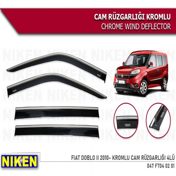 CAM RÜZGARLIĞI NİKEN KROMLU FİAT DOBLO 2 2010 SONRASI  4LÜ ürün görseli 1