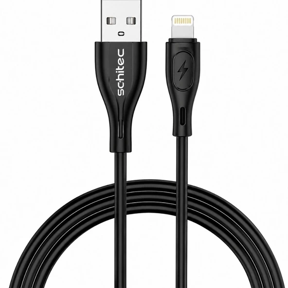 SChitec USB-A to Lightning 30W Hızlı Data ve Şarj Kablosu 1m Siyah HG/C-09AL ürün görseli 1