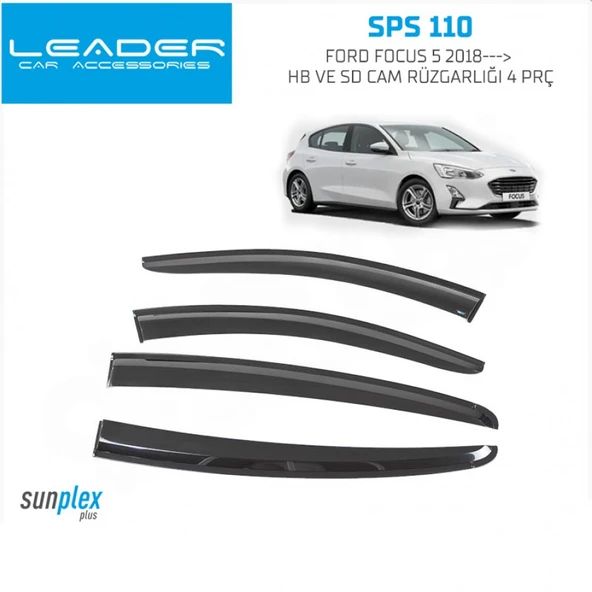 SUNPLEX CAM RÜZGARLIĞI FORD FOCUS 5 HB SEDAN 2018 SONRASI 4LÜ ürün görseli 1