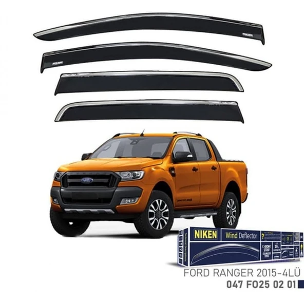 CAM RÜZGARLIĞI NİKEN KROMLU FORD RANGER 2015 SONRASI 4LÜ ürün görseli 1