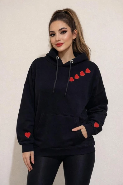 KALPLİ NAKIŞLI SWEATSHIRT ŞARDONLU PREMİUM ürün görseli 1