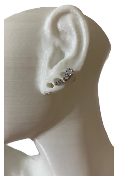 6 TAŞLI YILDIZ MİNİMAL TRAGUS HELİX PEARSIİNG KIKIRDAK KÜPE ÇELİK (HEDİYELİ) ürün görseli 1