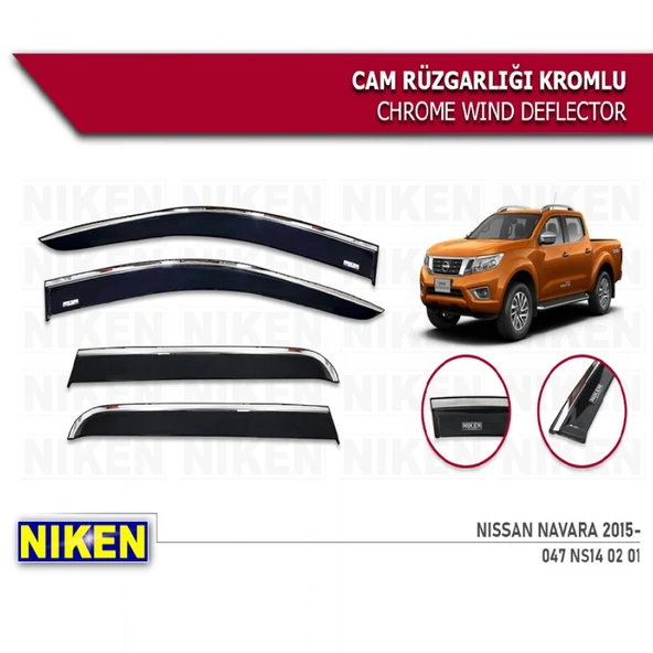 CAM RÜZGARLIĞI NİKEN KROMLU NİSSAN NAVARA 2015 SONRASI 4LÜ ürün görseli 1