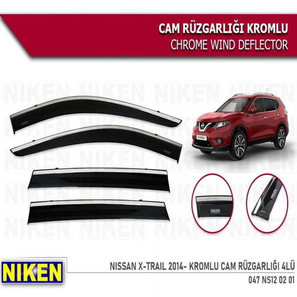 CAM RÜZGARLIĞI NİKEN KROMLU NİSSAN X-TRAİL 2014 SONRASI 4LÜ ürün görseli 1