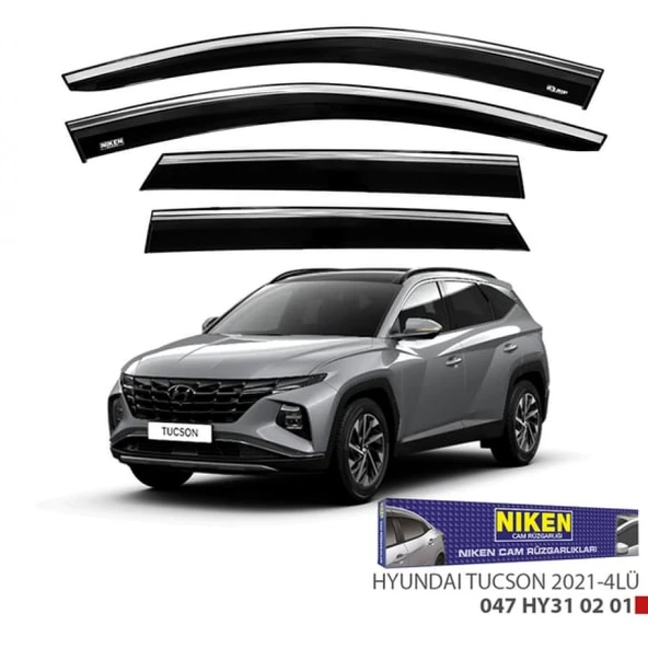 CAM RÜZGARLIĞI NİKEN KROMLU HYUNDAİ TUCSON 2021 SONRASI 4LÜ ürün görseli 1
