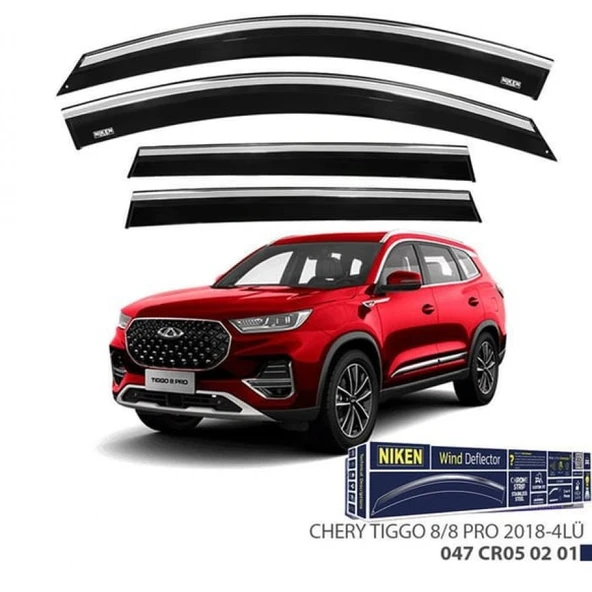 CAM RÜZGARLIĞI NİKEN KROMLU CHERY TİGGO 8 2018 SONRASI 4LÜ ürün görseli 1