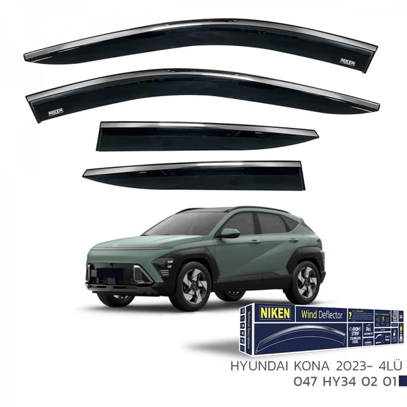 CAM RÜZGARLIĞI NİKEN KROMLU HYUNDAI KONA 2023 SONRASI 4LÜ ürün görseli 1