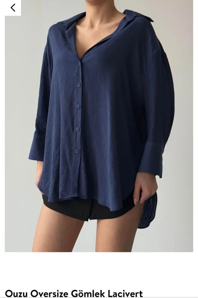 Oversize Gömlek Lacivert24Y11693 ürün görseli 1