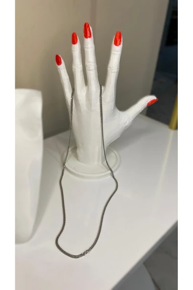 Erkek Ince Gurmet Model Çelik Kolye - Resim 4