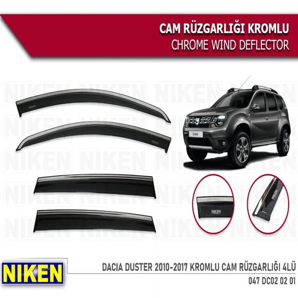 CAM RÜZGARLIĞI NİKEN KROMLU DACİA DUSTER 2010-2017 4LÜ ürün görseli 1