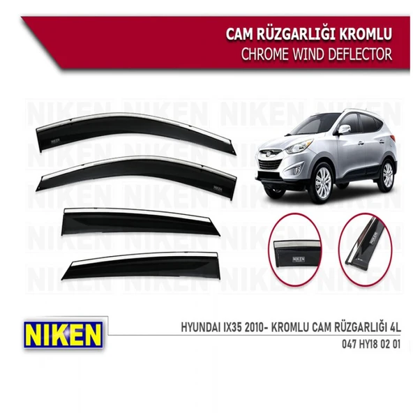 CAM RÜZGARLIĞI NİKEN KROMLU HYUNDAİ İX35 2010 SONRASI 4LÜ ürün görseli 1