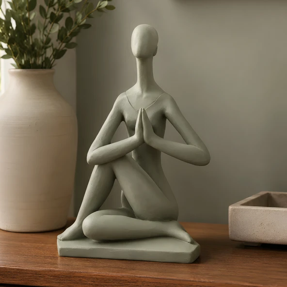 Zen Meditasyon Figürlü Dekoratif Biblo - Ada Yeşili ürün görseli 1