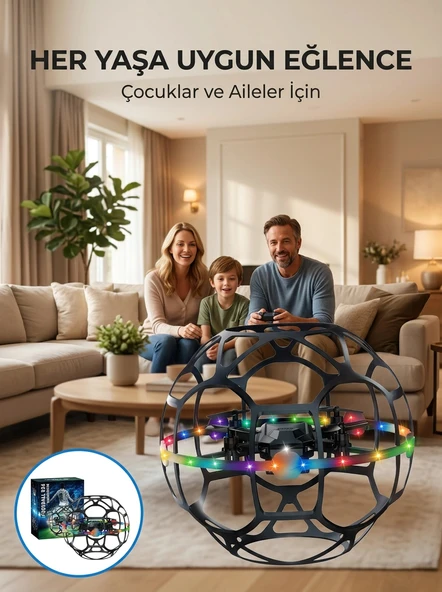 El Sensörlü Uçan Top Drone Çocuklar İçin LED Işıklı Eğlence Oyuncağı ürün görseli 1