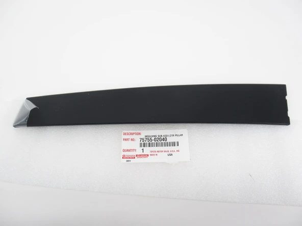 TOYOTA COROLLA SAĞ ÖN KAPI DİREK KAPLAMA SİYAH 2019-2025 75755-02140-ORJ ürün görseli 1