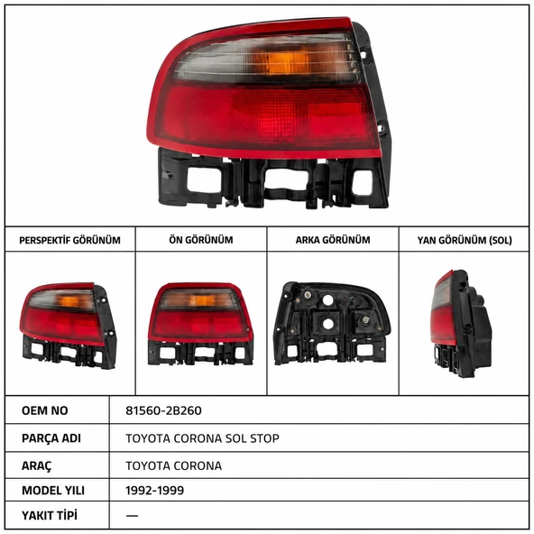 TOYOTA CORONA SOL STOP 1992-1999 81560-2B260-MTS ürün görseli 1