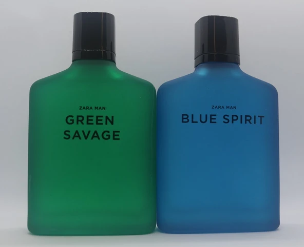 ZARA MAN GREEN SAVAGE + ZARA MAN BLUE  EAU DE TOILETTE 2X100 ML İNDİRİMSEHRİ ürün görseli 1