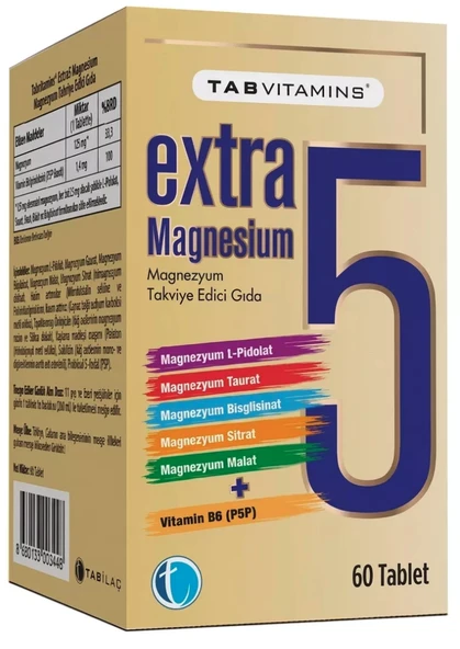 TAB Vitamins Extra Magnesium 60 Tablet ürün görseli 1