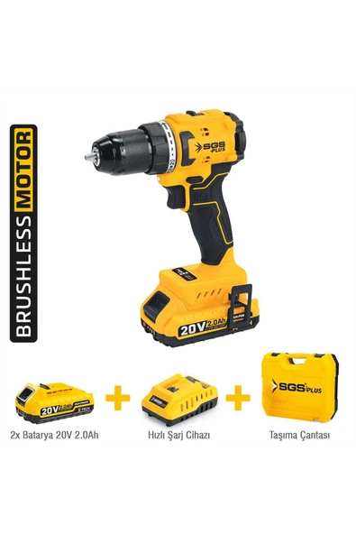 SGS5529 AKÜLÜ VİDALAMA ŞARJLI MATKAP 60 Nm 20 VOLT 2*2.0 Ah ürün görseli 1