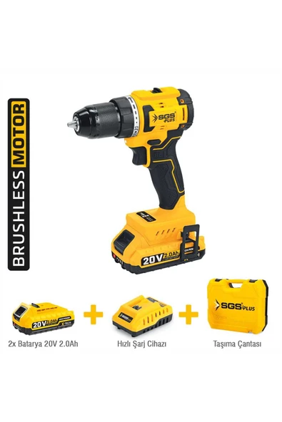 SGS5528 AKÜLÜ VİDALAMA ŞARJLI MATKAP 45 Nm 20 VOLT 2*2.0 Ah ürün görseli 1