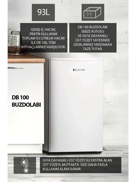 Dijitsu DB 100 Büro Tipi Mini Buzdolabı - Resim 7