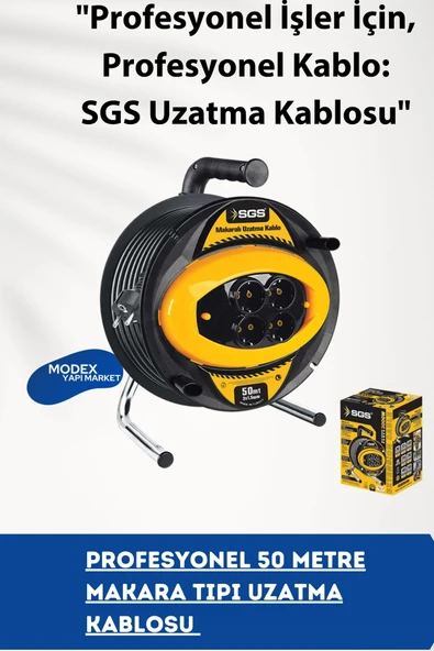 50 Metre Makaralı Uzatma Kablosu – 3x1.5 mm² Profesyonel Tip ürün görseli 1